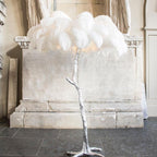 Brass Floor Lamp With Ostrich Feather Lighting Lobby