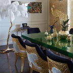 Brass Floor Lamp With Ostrich Feather Lighting Lobby