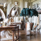 Brass Floor Lamp With Ostrich Feather Lighting Lobby