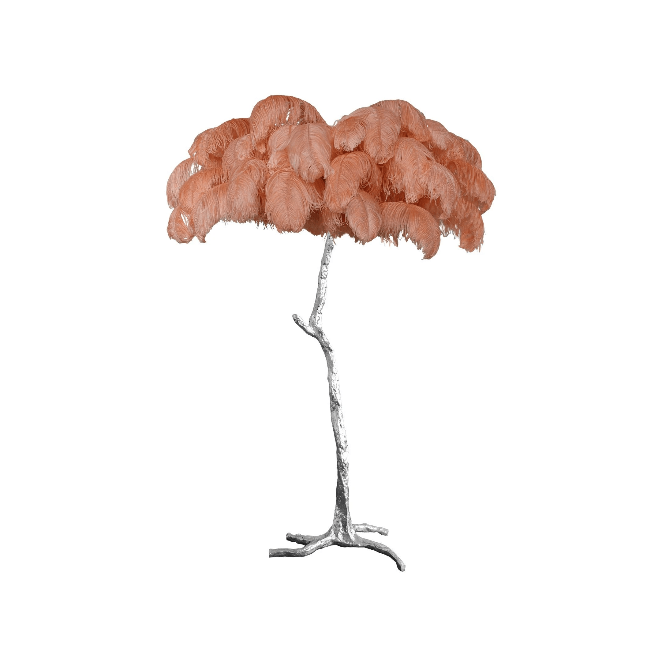 Brass Floor Lamp With Ostrich Feather Lighting Lobby
