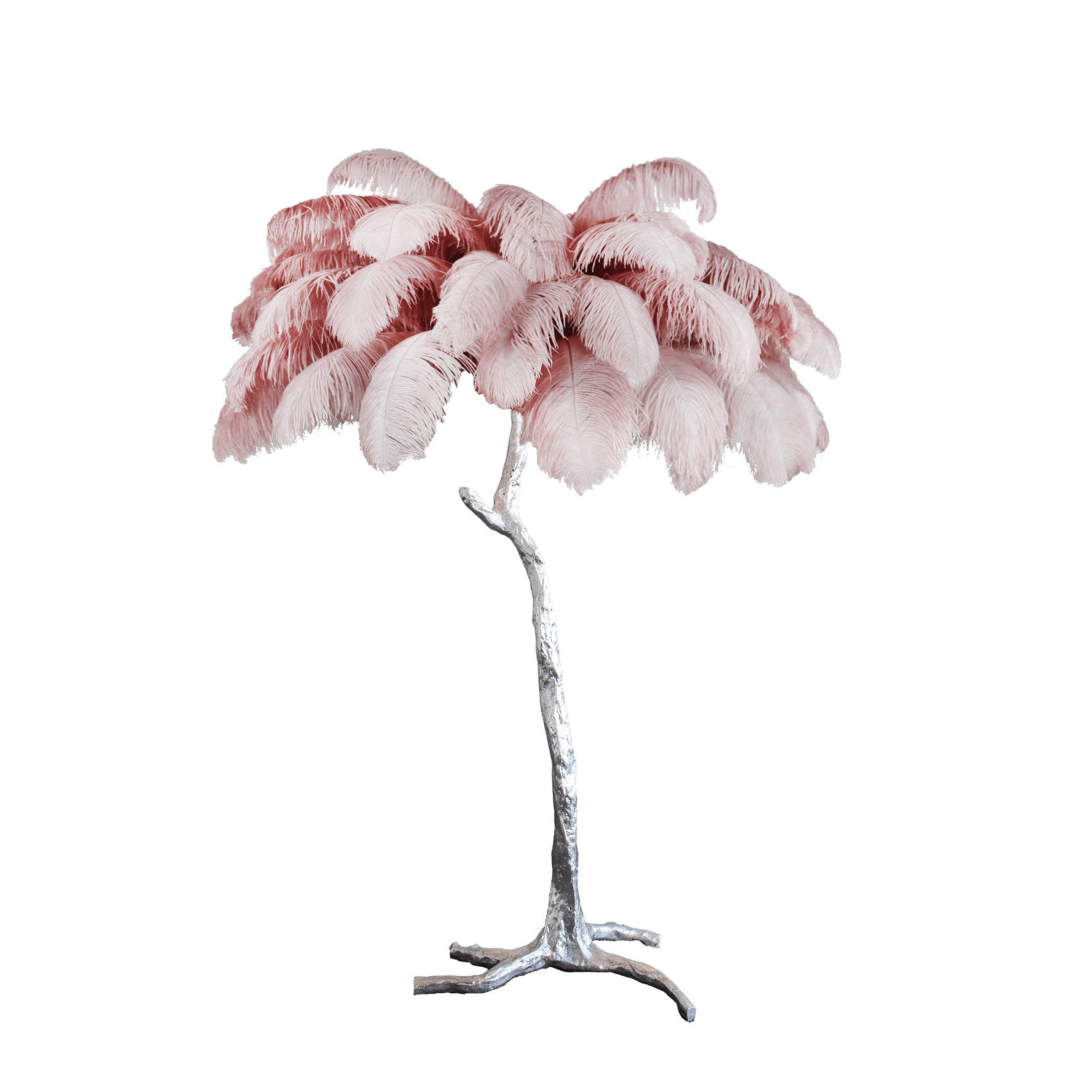 Brass Floor Lamp With Ostrich Feather Lighting Lobby