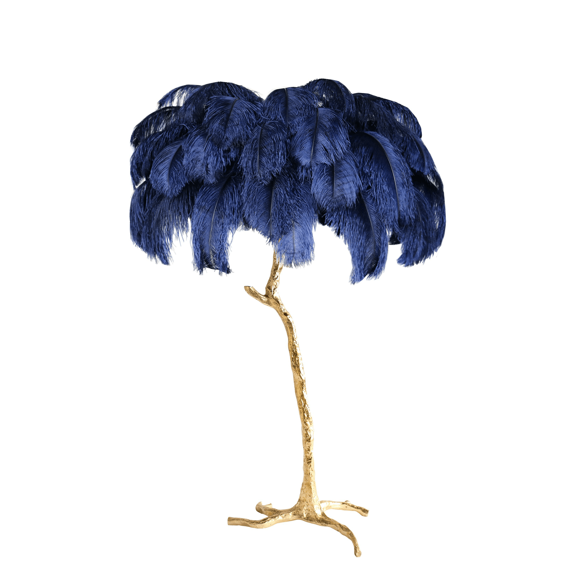 Brass Floor Lamp With Ostrich Feather Lighting Lobby