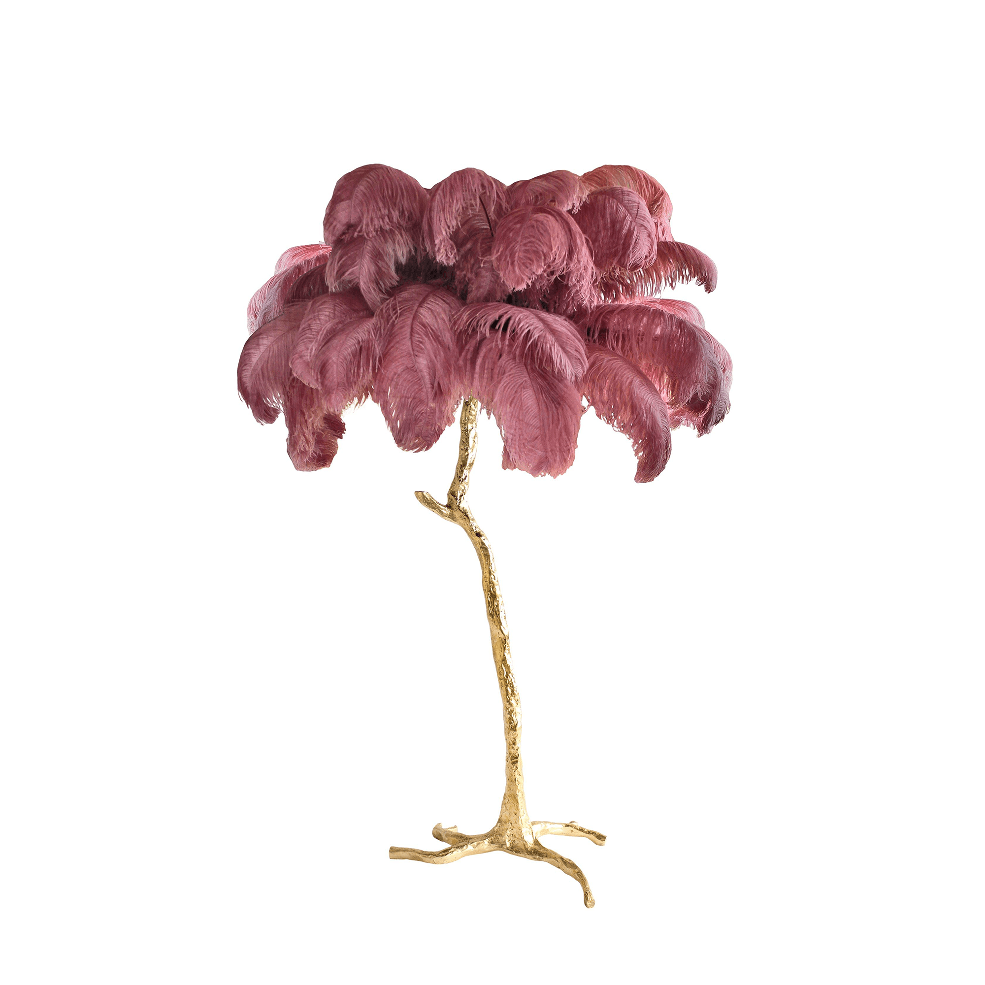 Brass Floor Lamp With Ostrich Feather Lighting Lobby
