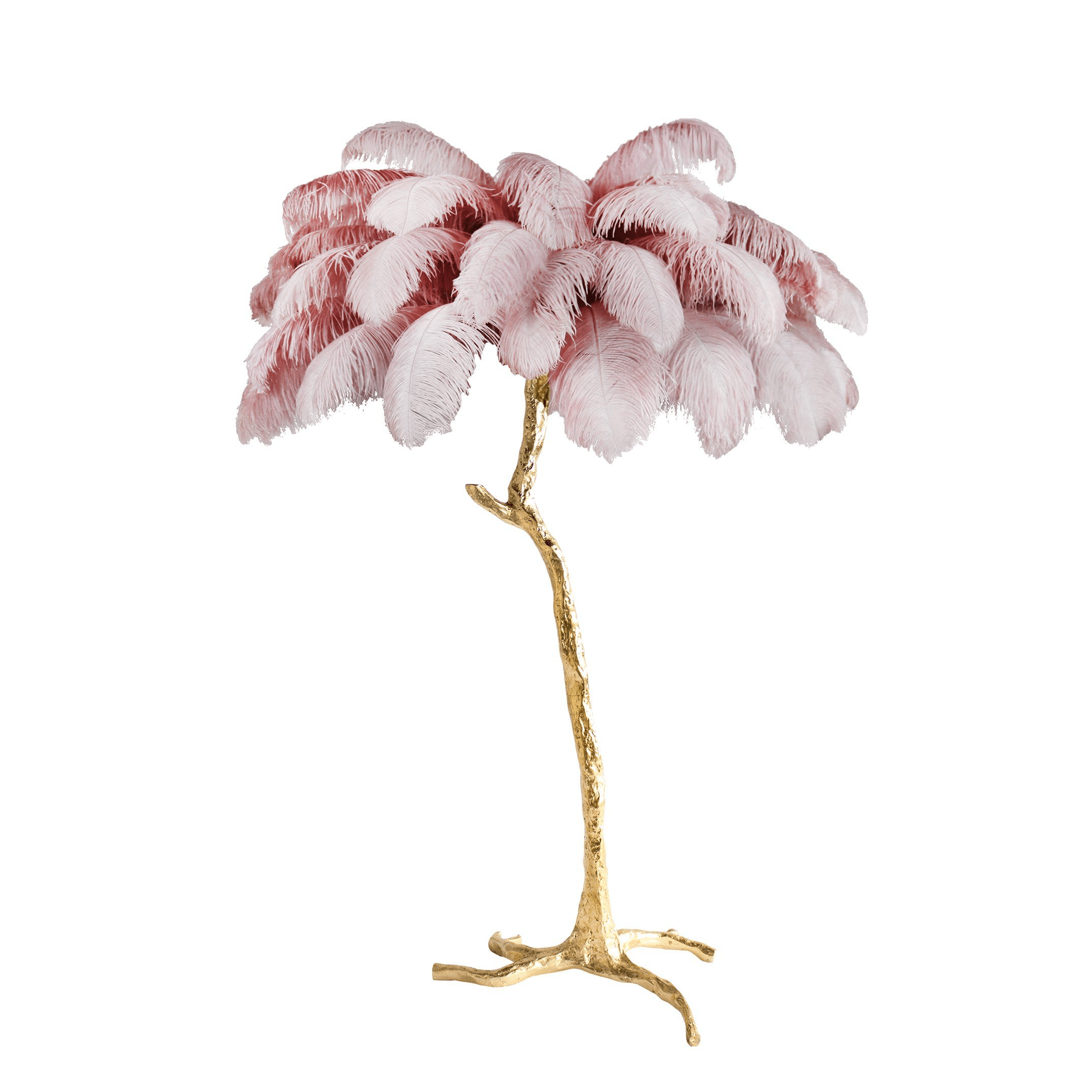 Brass Floor Lamp With Ostrich Feather Lighting Lobby
