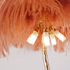 Brass Floor Lamp With Ostrich Feather Lighting Lobby