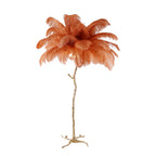 Brass Floor Lamp With Ostrich Feather Lighting Lobby
