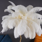 Brass Floor Lamp With Ostrich Feather Lighting Lobby
