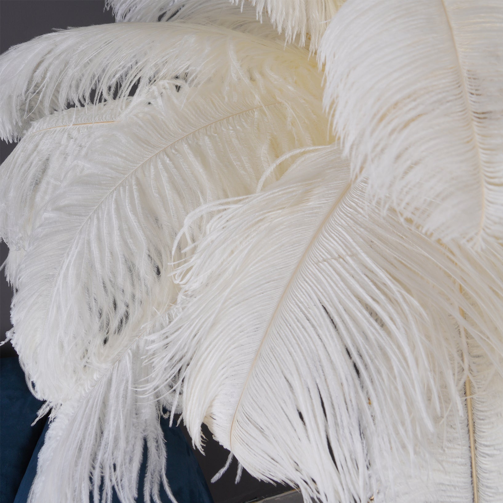 Brass Floor Lamp With Ostrich Feather Lighting Lobby