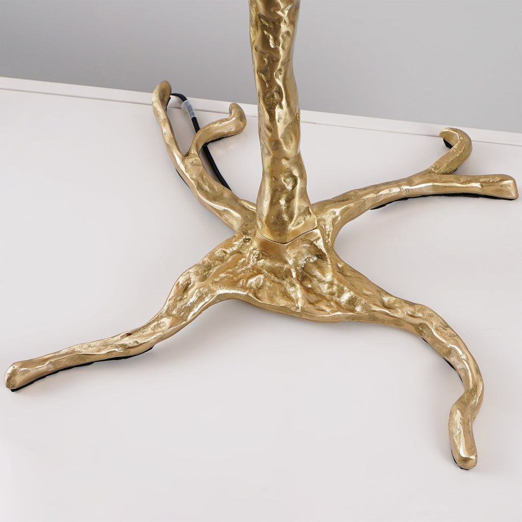 Brass Floor Lamp With Ostrich Feather Lighting Lobby