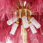 Brass Floor Lamp With Ostrich Feather Lighting Lobby