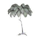 Brass Floor Lamp With Ostrich Feather Lighting Lobby