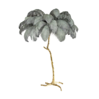 Brass Floor Lamp With Ostrich Feather Lighting Lobby