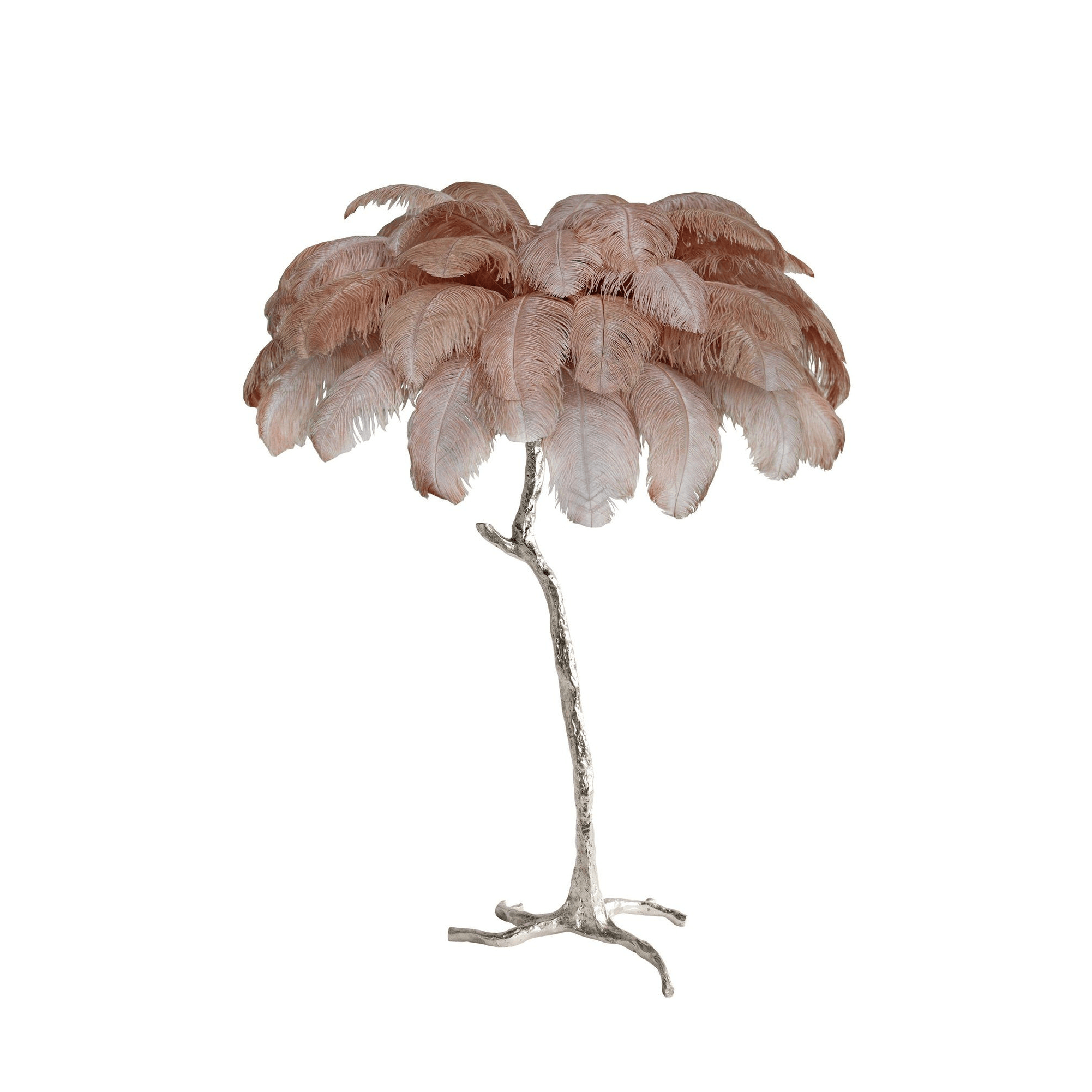 Brass Floor Lamp With Ostrich Feather Lighting Lobby