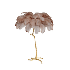 Brass Floor Lamp With Ostrich Feather Lighting Lobby