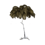 Brass Floor Lamp With Ostrich Feather Lighting Lobby