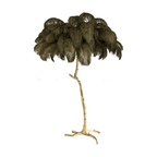 Brass Floor Lamp With Ostrich Feather Lighting Lobby