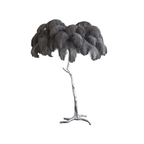 Brass Floor Lamp With Ostrich Feather Lighting Lobby