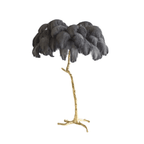 Brass Floor Lamp With Ostrich Feather Lighting Lobby