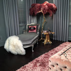 Brass Floor Lamp With Ostrich Feather Lighting Lobby