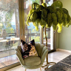 Brass Floor Lamp With Ostrich Feather Lighting Lobby