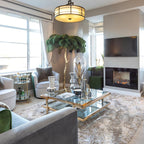 Brass Floor Lamp With Ostrich Feather Lighting Lobby