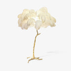 Brass Floor Lamp With Ostrich Feather Lighting Lobby