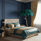 Brass Floor Lamp With Ostrich Feather Lighting Lobby