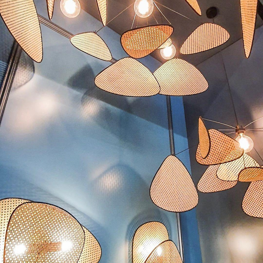 Cannage Ceiling Pendant Lighting Lobby