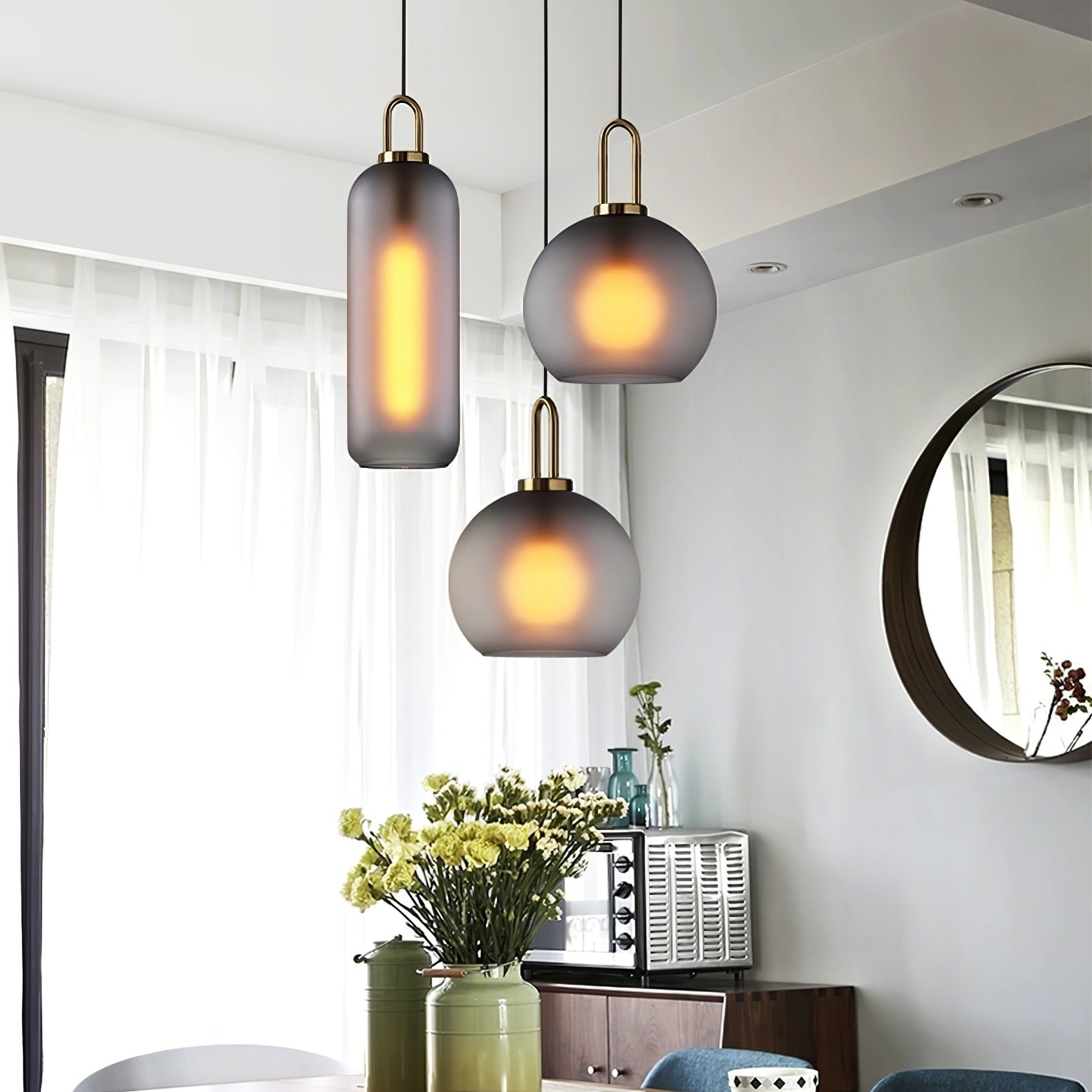 Ceiling Glass Suspension Lamp Lighting Lobby