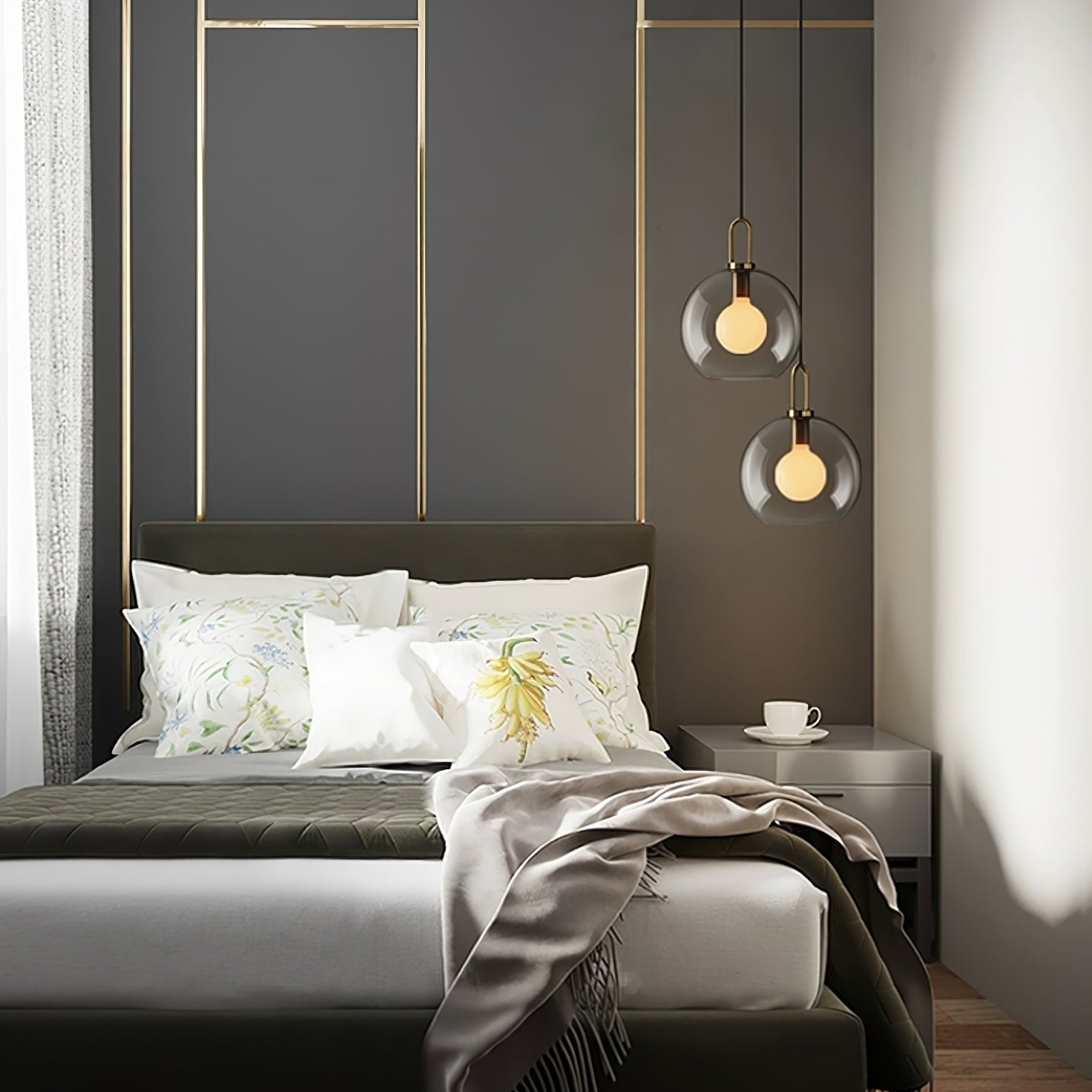 Ceiling Glass Suspension Lamp Lighting Lobby