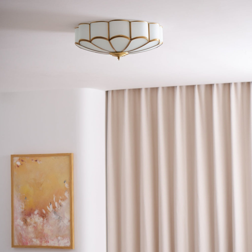 Ceiling Light Fixture with Flower Shaped Glass Lighting Lobby