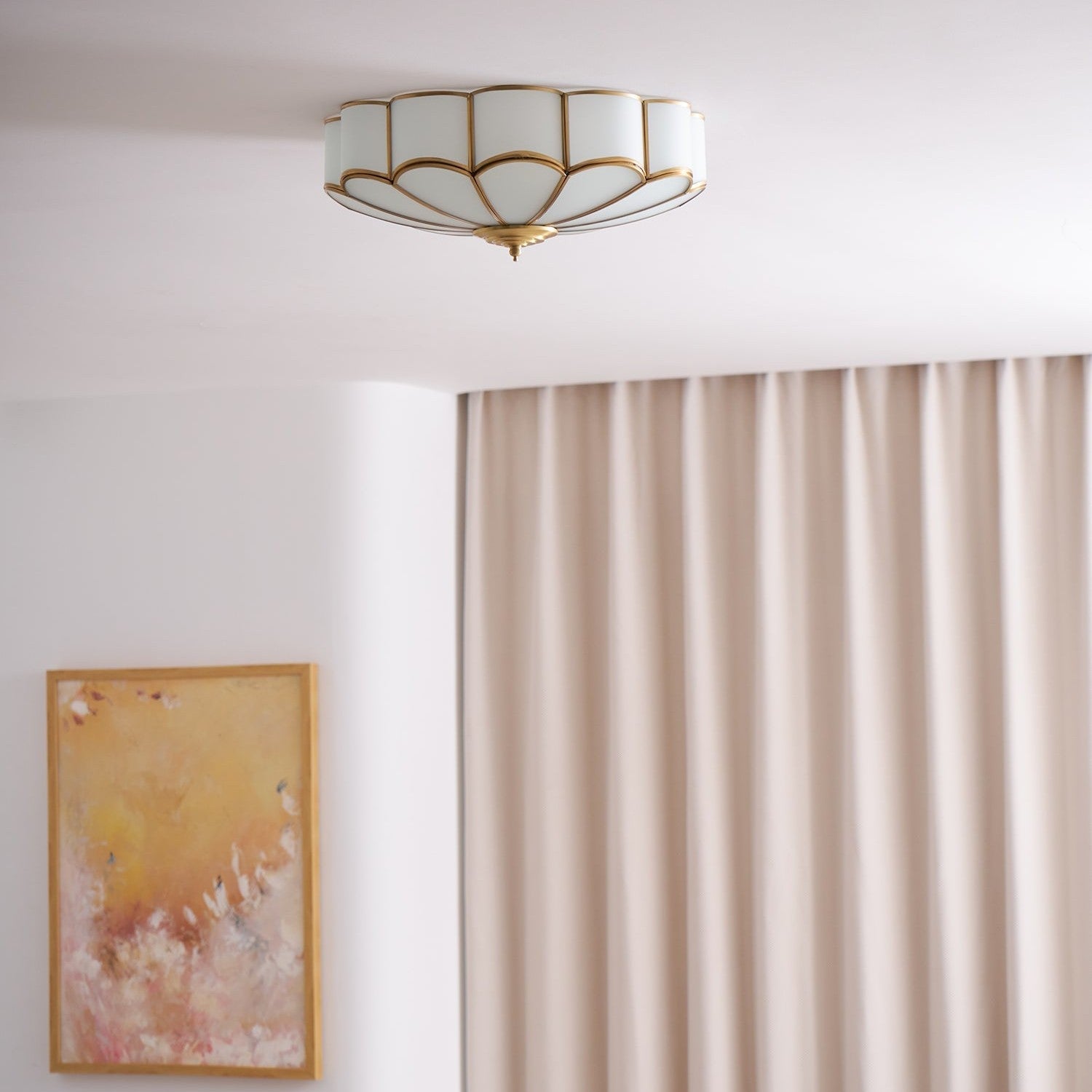 Ceiling Light Fixture with Flower Shaped Glass Lighting Lobby