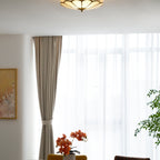Ceiling Light Fixture with Flower Shaped Glass Lighting Lobby