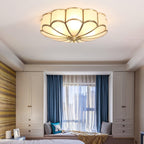 Ceiling Light Fixture with Flower Shaped Glass Lighting Lobby