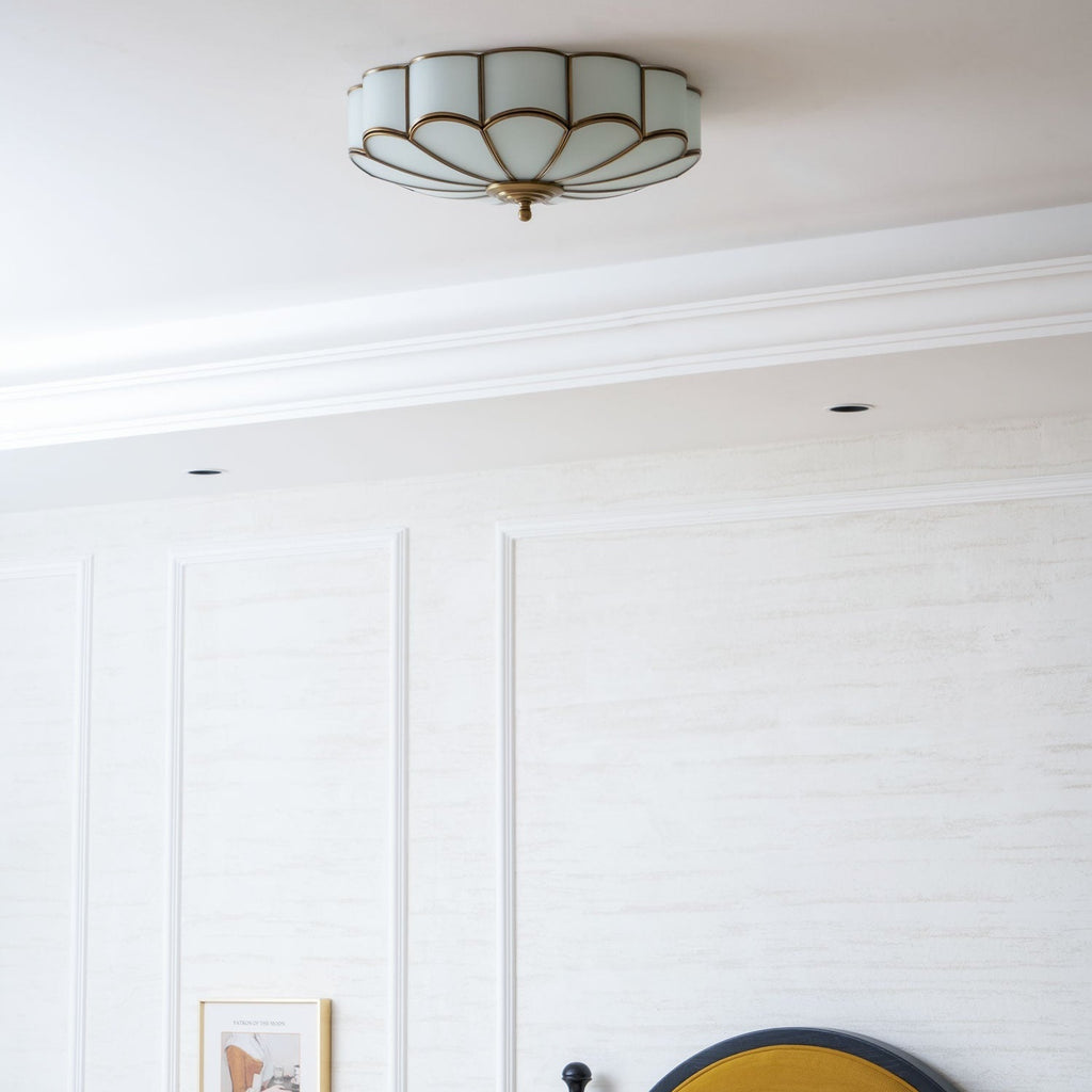 Ceiling Light Fixture with Flower Shaped Glass Lighting Lobby