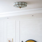 Ceiling Light Fixture with Flower Shaped Glass Lighting Lobby