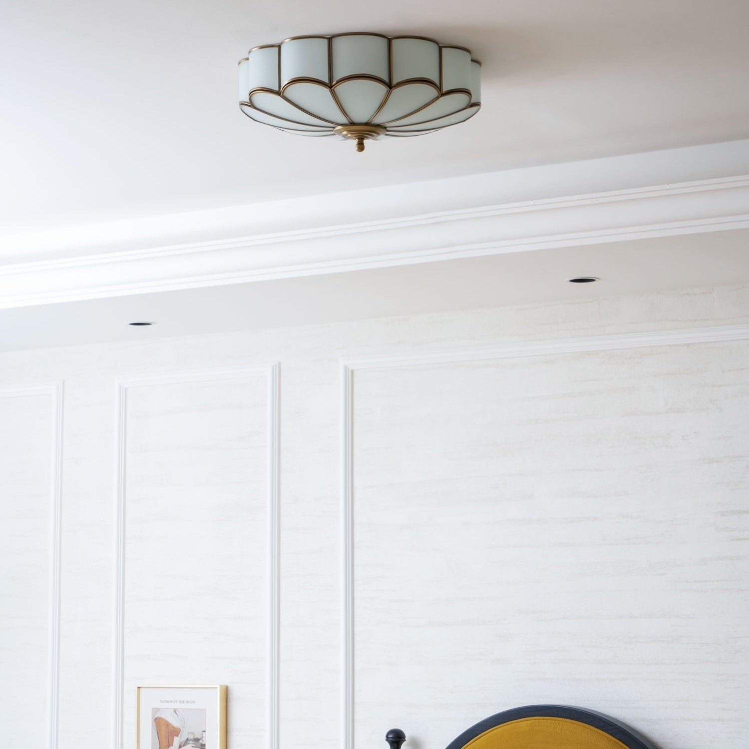 Ceiling Light Fixture with Flower Shaped Glass Lighting Lobby