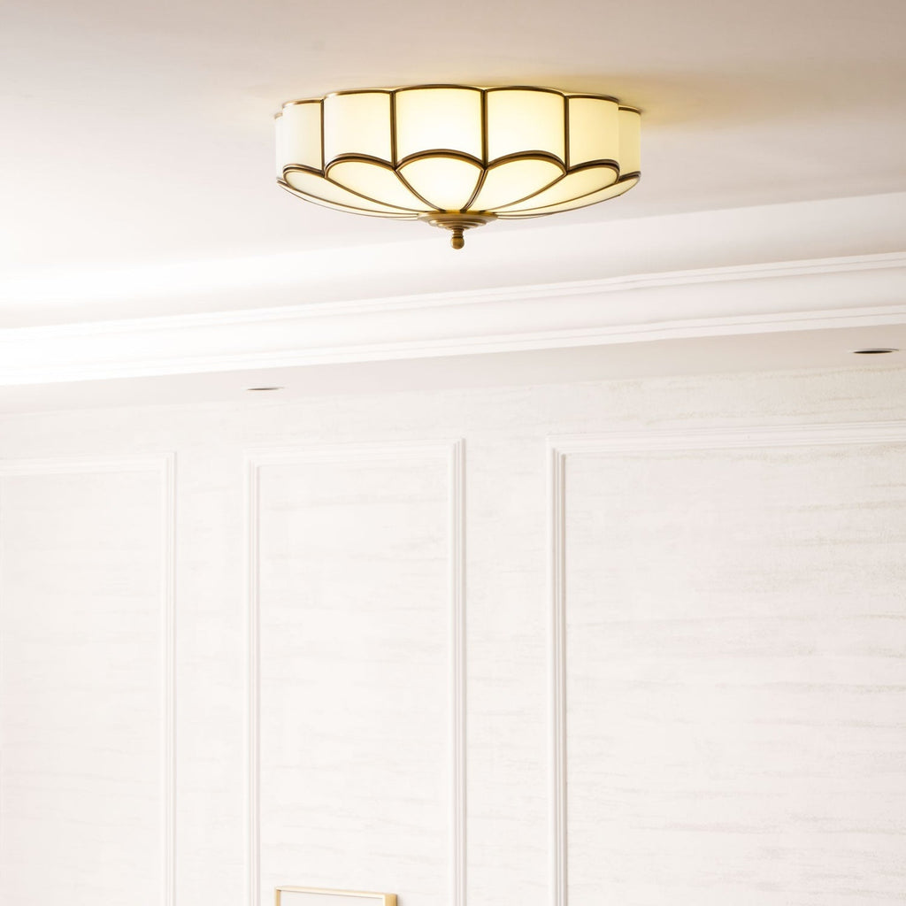 Ceiling Light Fixture with Flower Shaped Glass Lighting Lobby