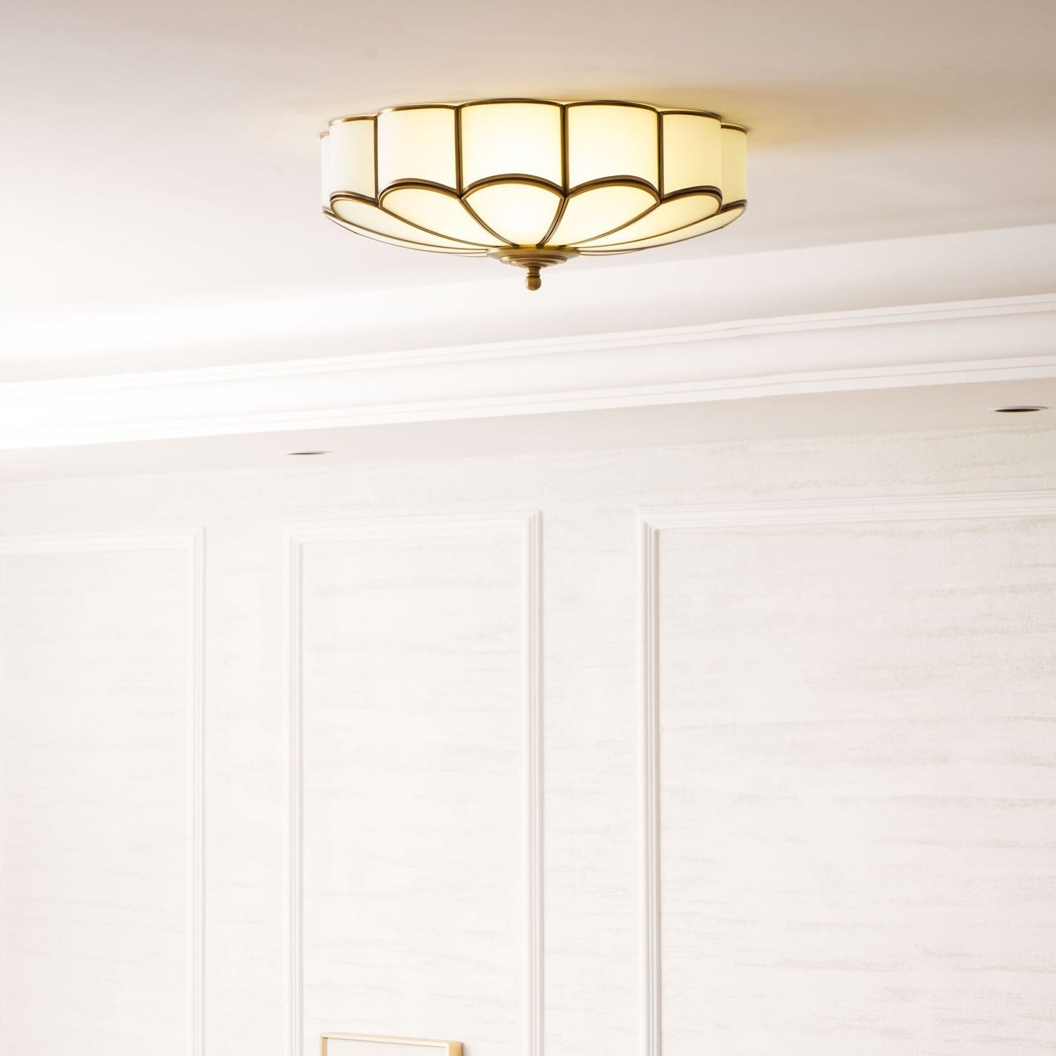 Ceiling Light Fixture with Flower Shaped Glass Lighting Lobby