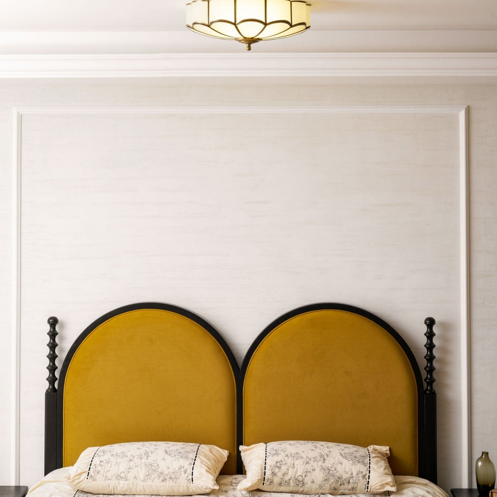 Ceiling Light Fixture with Flower Shaped Glass Lighting Lobby