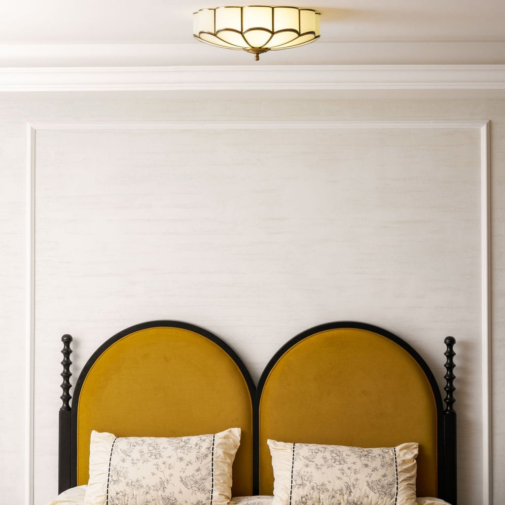 Ceiling Light Fixture with Flower Shaped Glass Lighting Lobby
