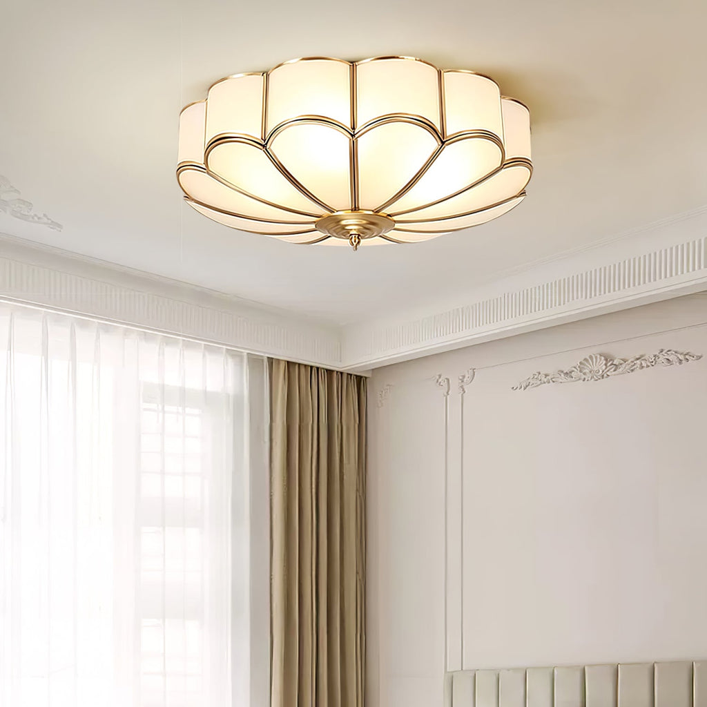 Ceiling Light Fixture with Flower Shaped Glass Lighting Lobby