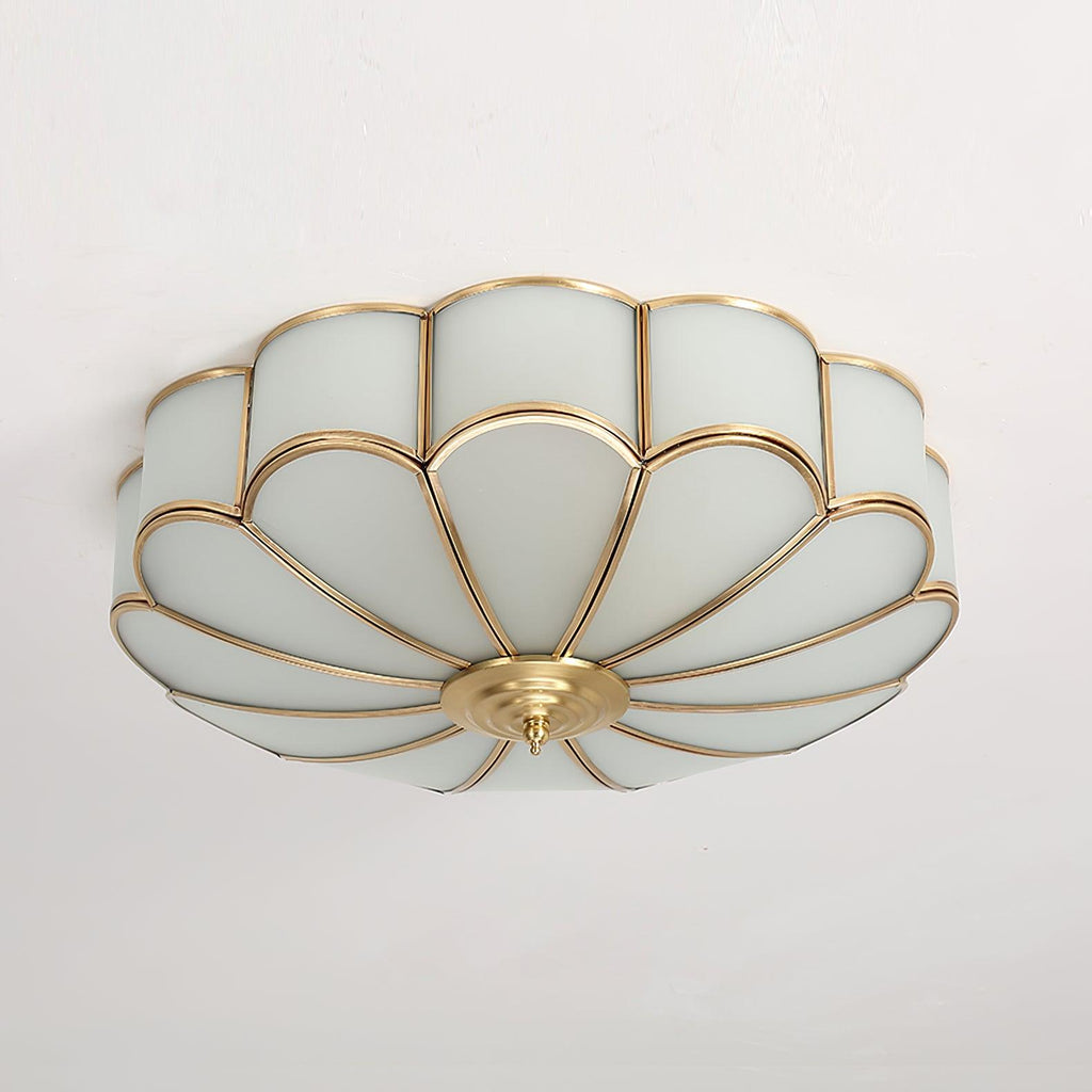 Ceiling Light Fixture with Flower Shaped Glass Lighting Lobby