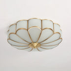 Ceiling Light Fixture with Flower Shaped Glass Lighting Lobby