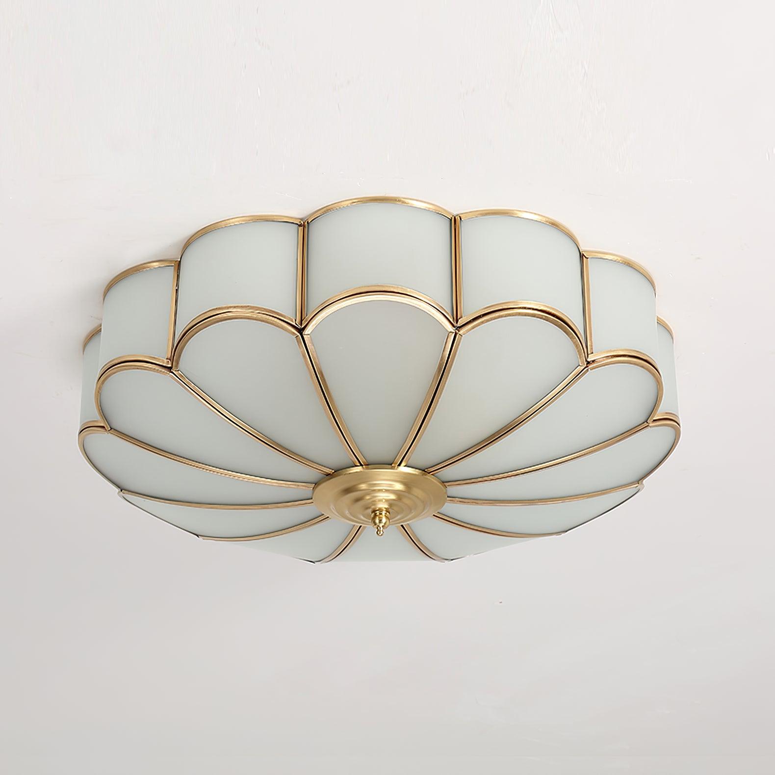 Ceiling Light Fixture with Flower Shaped Glass Lighting Lobby