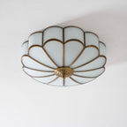 Ceiling Light Fixture with Flower Shaped Glass Lighting Lobby