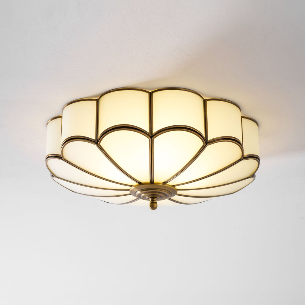 Ceiling Light Fixture with Flower Shaped Glass Lighting Lobby