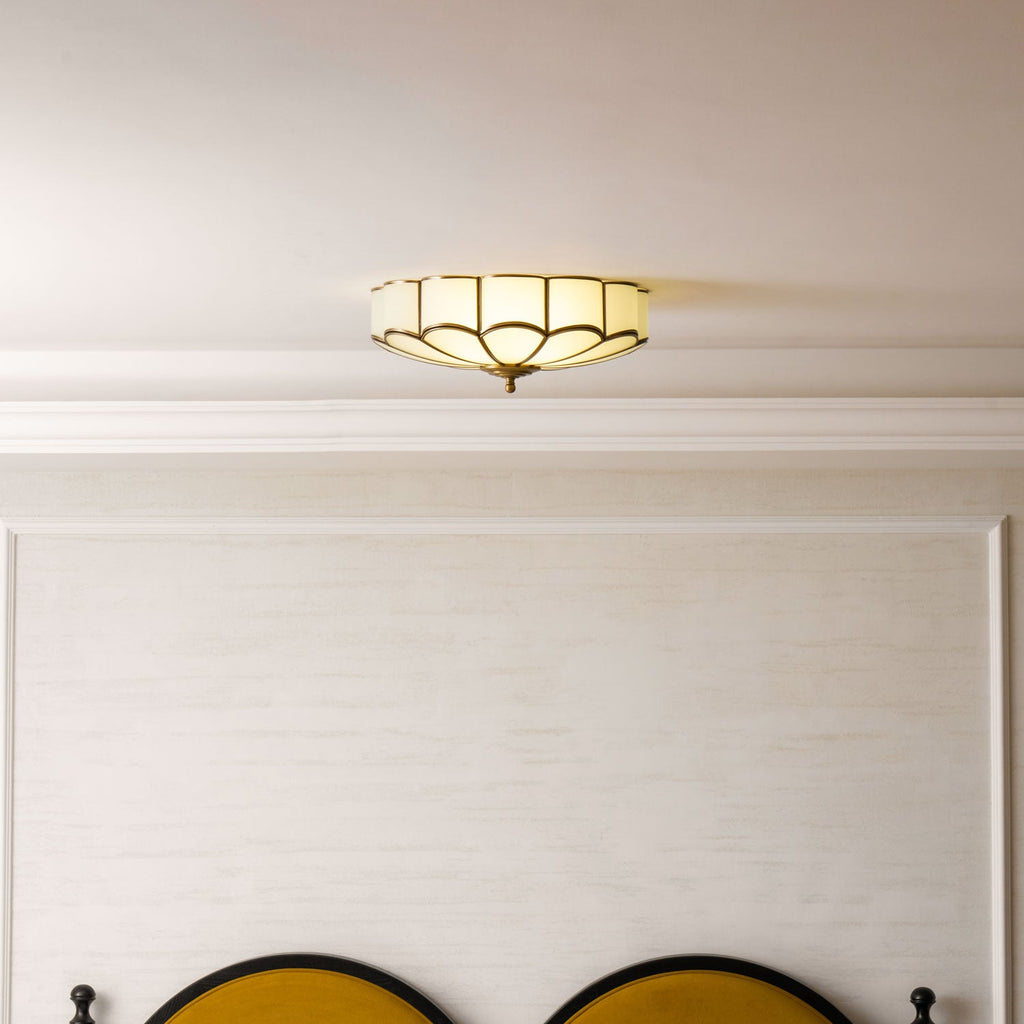 Ceiling Light Fixture with Flower Shaped Glass Lighting Lobby