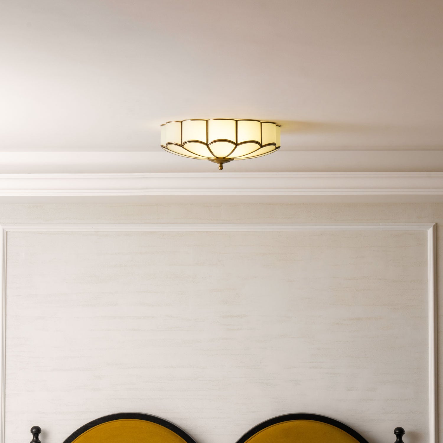 Ceiling Light Fixture with Flower Shaped Glass Lighting Lobby