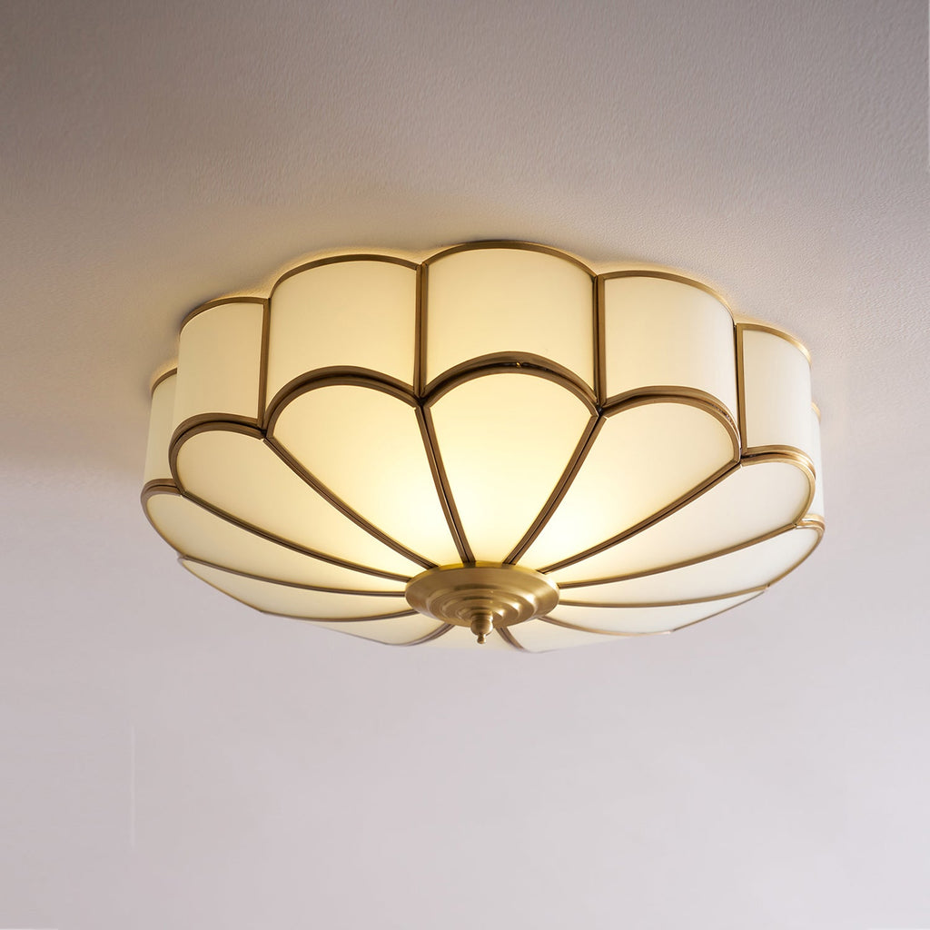 Ceiling Light Fixture with Flower Shaped Glass Lighting Lobby